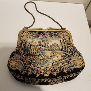 Vintage VG 1950s Lord & Taylor Tapestry Cocktail Purse Made in West Germany